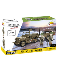 Cobi 3132 Willys MB & Trailer - 200 deler